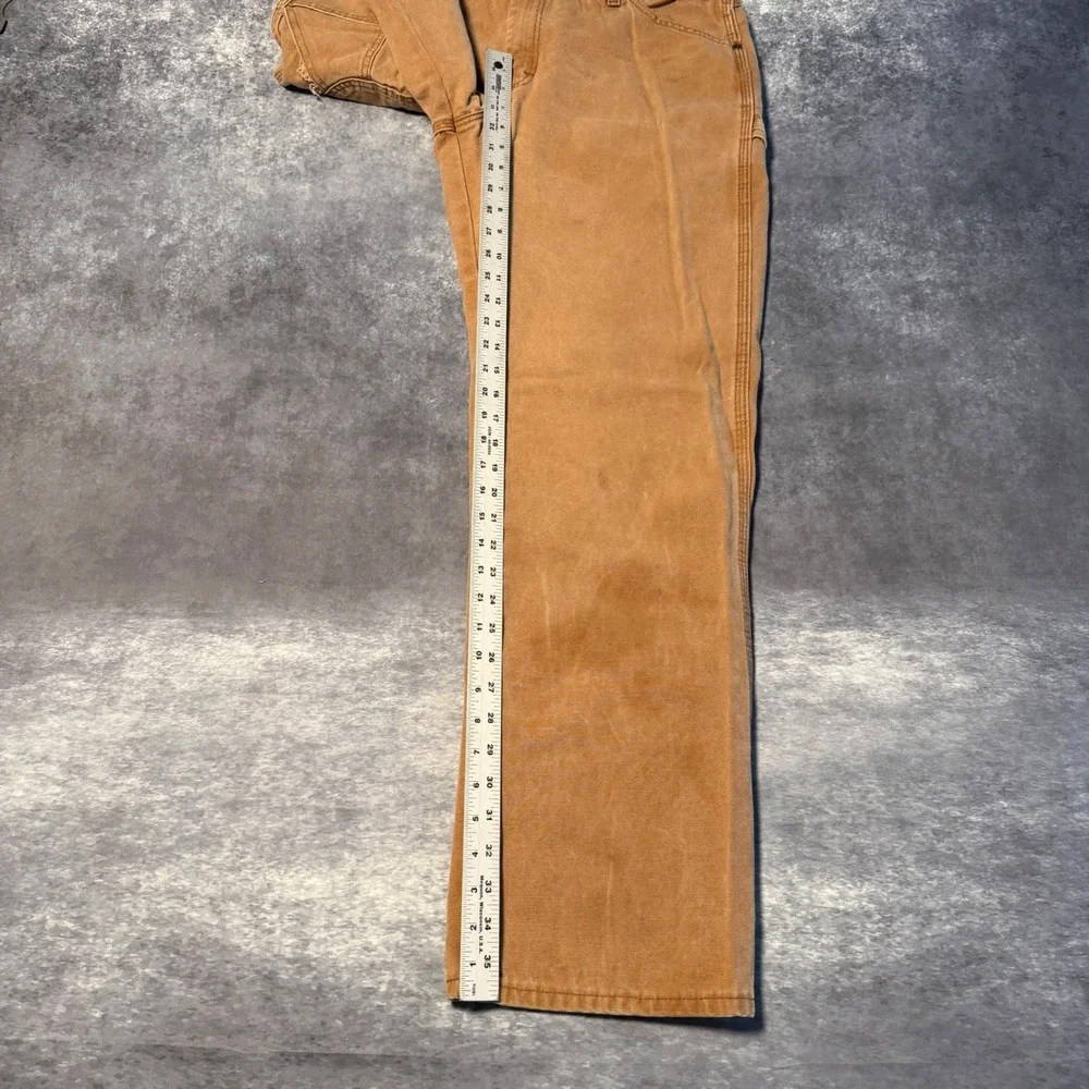 VTG Dickies Mens Brown Relaxed Fit Duck Canvas Carpenter Pants 34x34 Workwear
